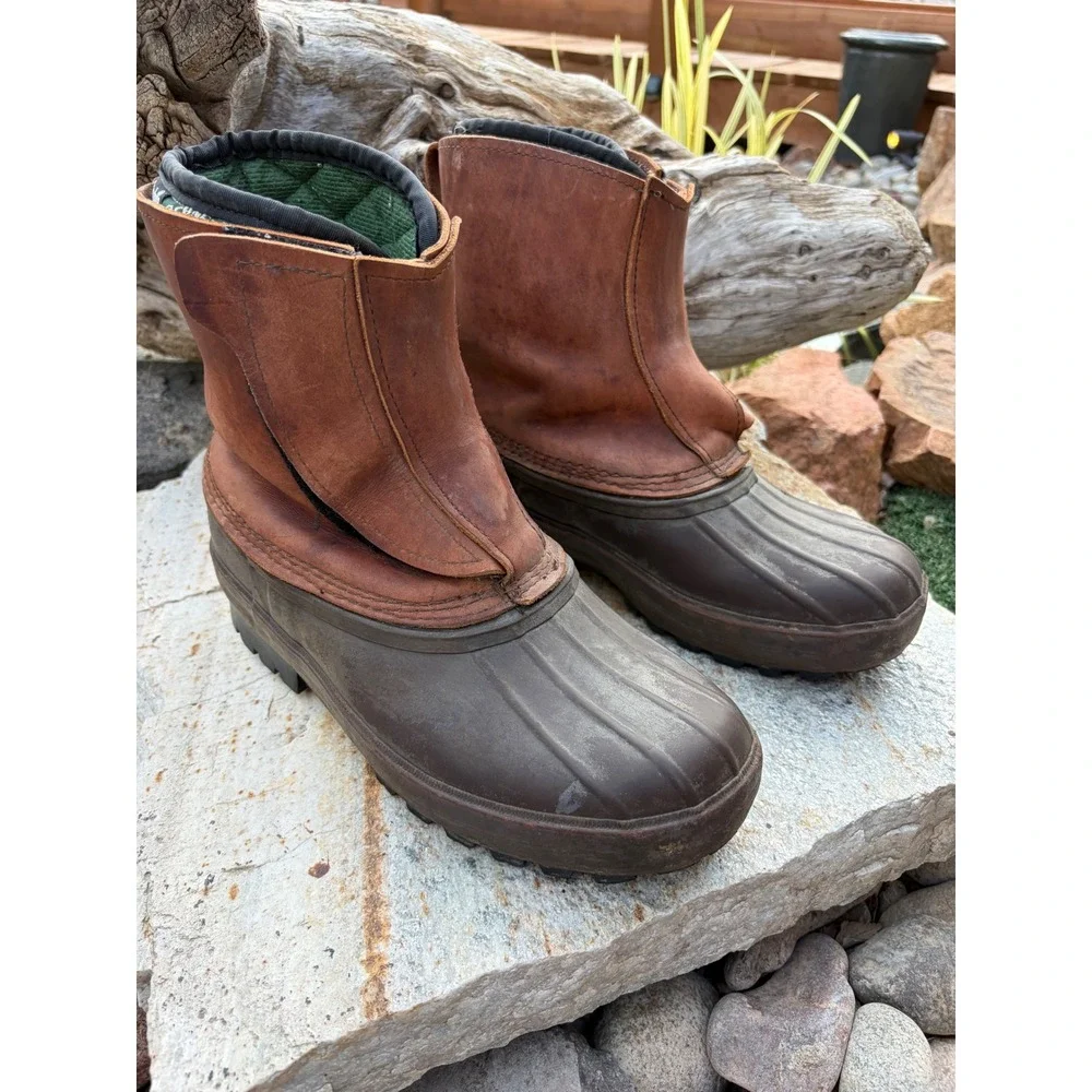 Schnee's Bozeman Montana II‎ ADV Duck Boots Brown Leather Insulated men's 8